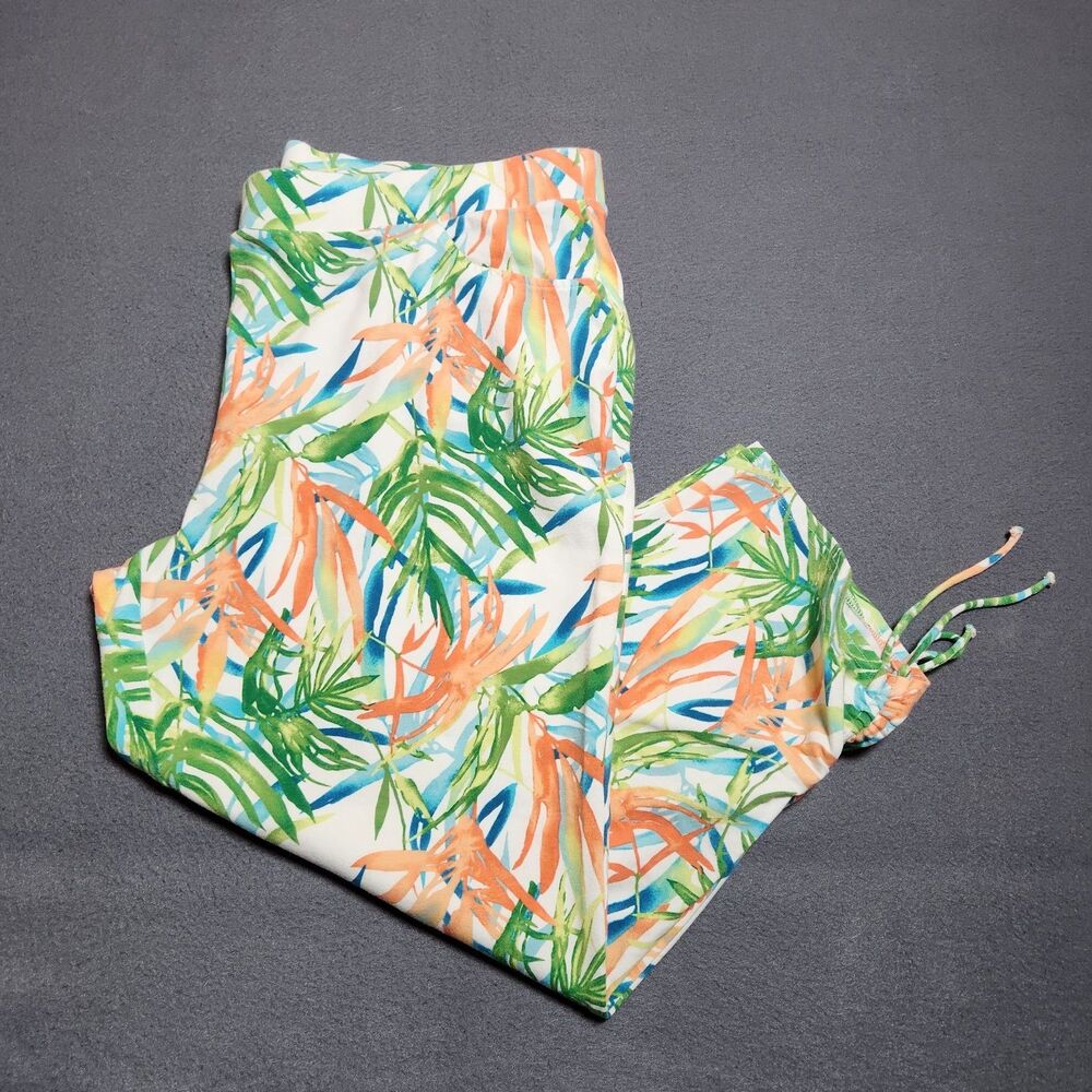 Weekends by Chico's Capri Pants Women 2 US 12 Hawaiian Tropical Print Crop